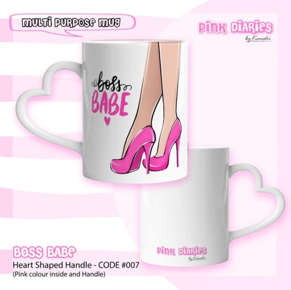 Boss Babe Heart Shaped Handle Mug